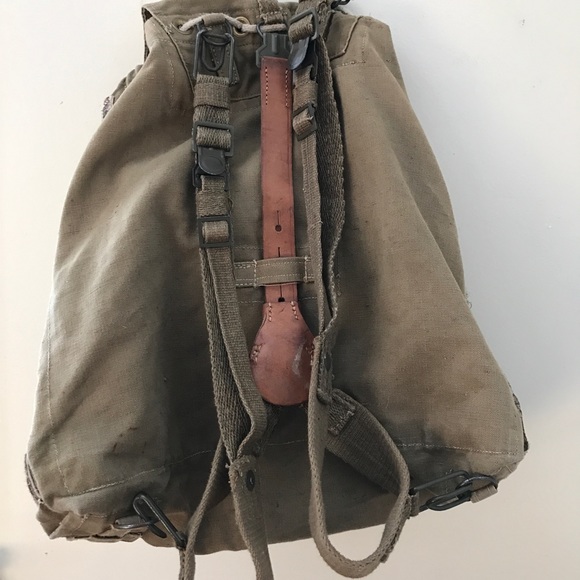 COWHIDE GIRAFFE CANVAS ARMY BACKPACK CUSTOM - Picture 5 of 5